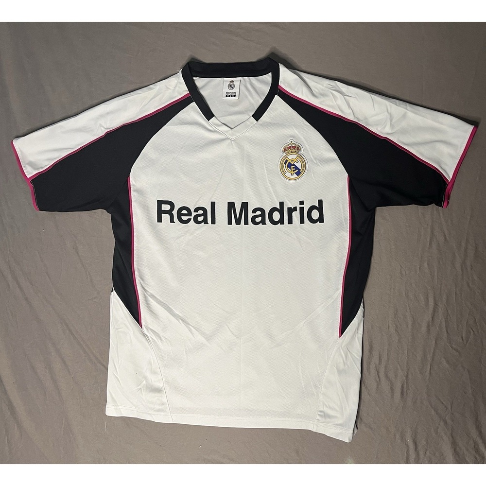 Real Madrid Soccer Football Jersey Men's Size Medium Whute Short Sleeve